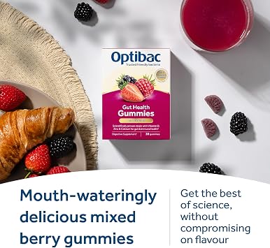 Optibac Gut Health Gummies, Vegan Daily Digestive Supplement - 30 Gummies