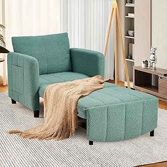 ZZW Sleeper Chair 84" Extra Long Convertible Chair Bed Upgraded 3-in-1 to 4-in-1 Pull Out Chair & Single Sofa Bed for Adult Sleeping Chairs for Living Room & Small Space