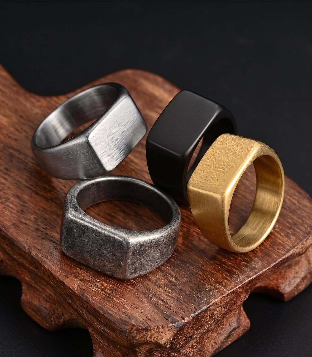 King Ring 10mm Seal Rings – Sand Surface Stainless Steel Bands for Men – Designed in USA