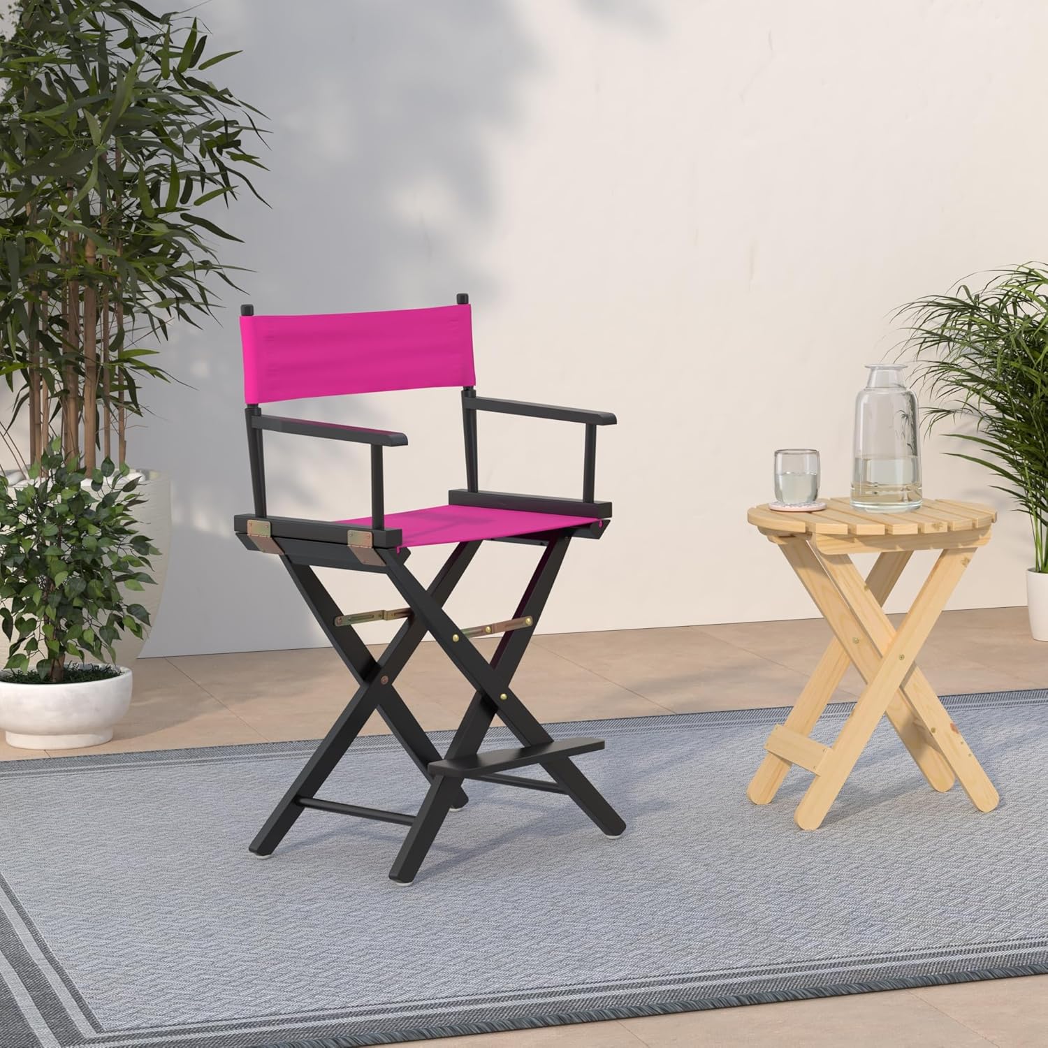 Casual Home 220-02/021-30 Director Chair 24" - Counter Height BlackFrame/Magenta Canvas