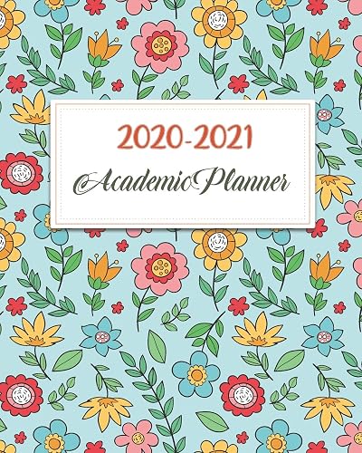 2020-2021 Academic Planner: Blue Bloom, 24 Months Academic Schedule With Insporational Quotes And Holiday.