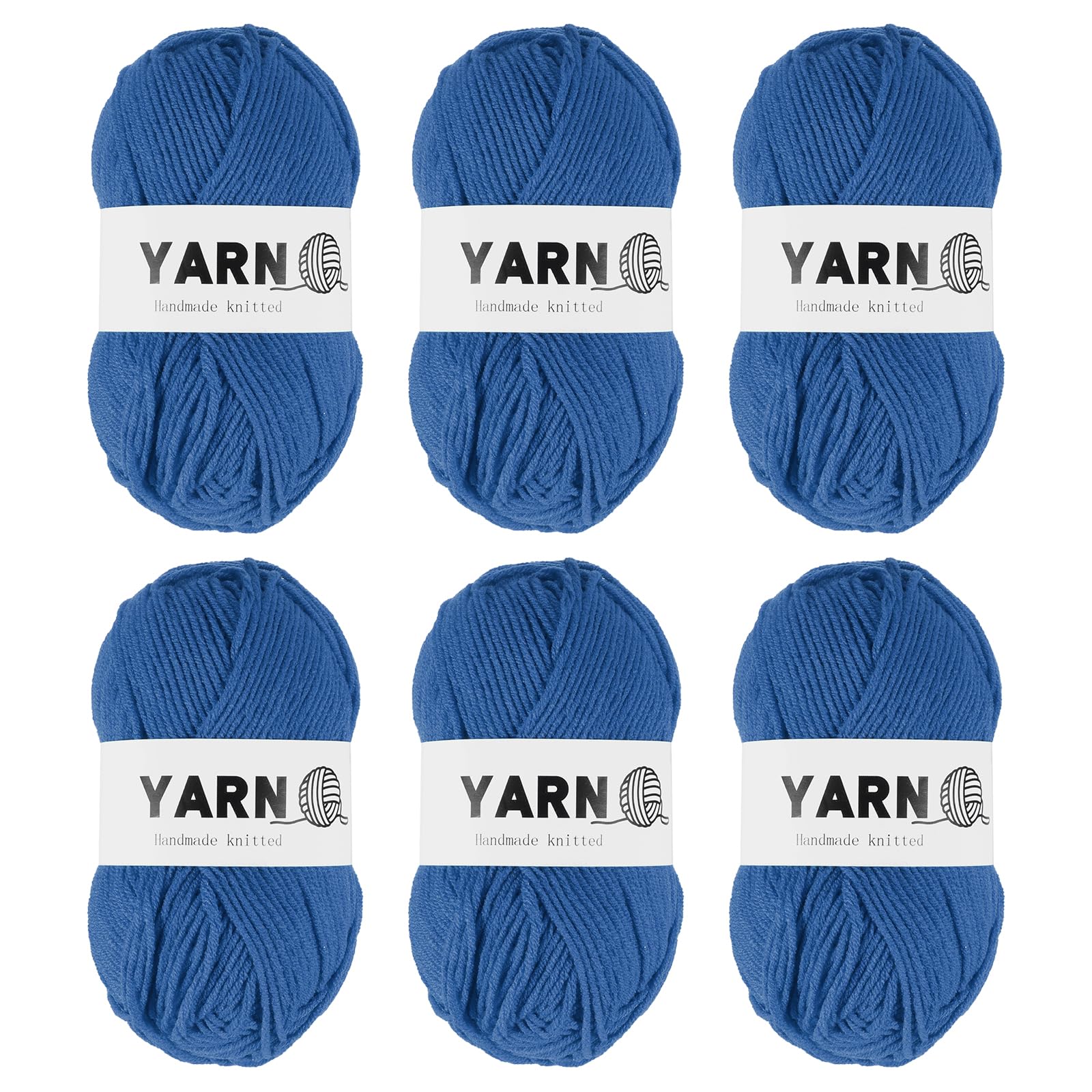 Hilo para crochet azul oscuro premium de 4 hebras suave textura sport 790 yd