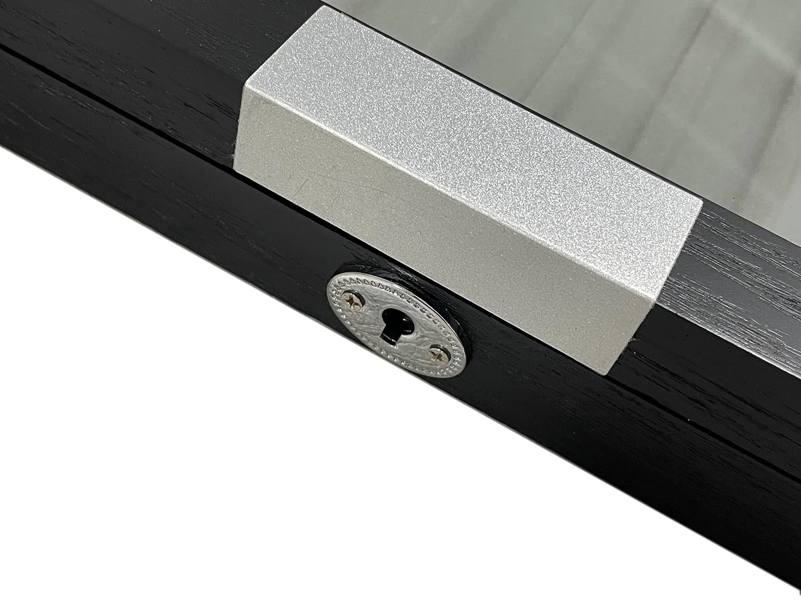 MR Maestro Relojero - Scatola Portapenne con vetrina per 12 penne in legno | Espositore penne stilografiche | Portapenne da esposizione | Raccoglitore collezioni | Nero, Legno e Alluminio