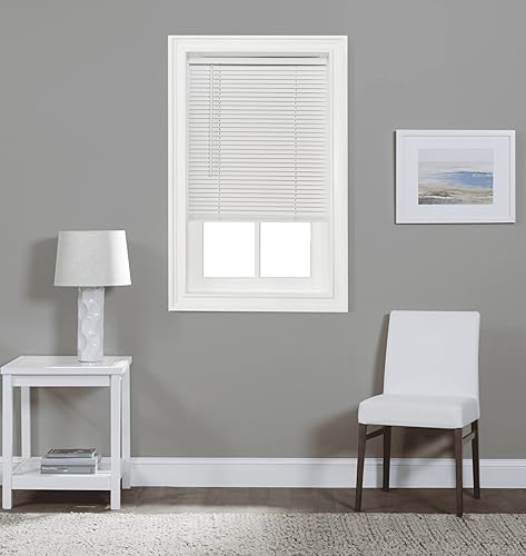 Miniatura 2 de Anochecer Collection - Mini persiana de vinilo sin cordones de 1 pulgada para oscurecer la habitación, color blanco perla, 31 pulgadas x 64 pulgadas