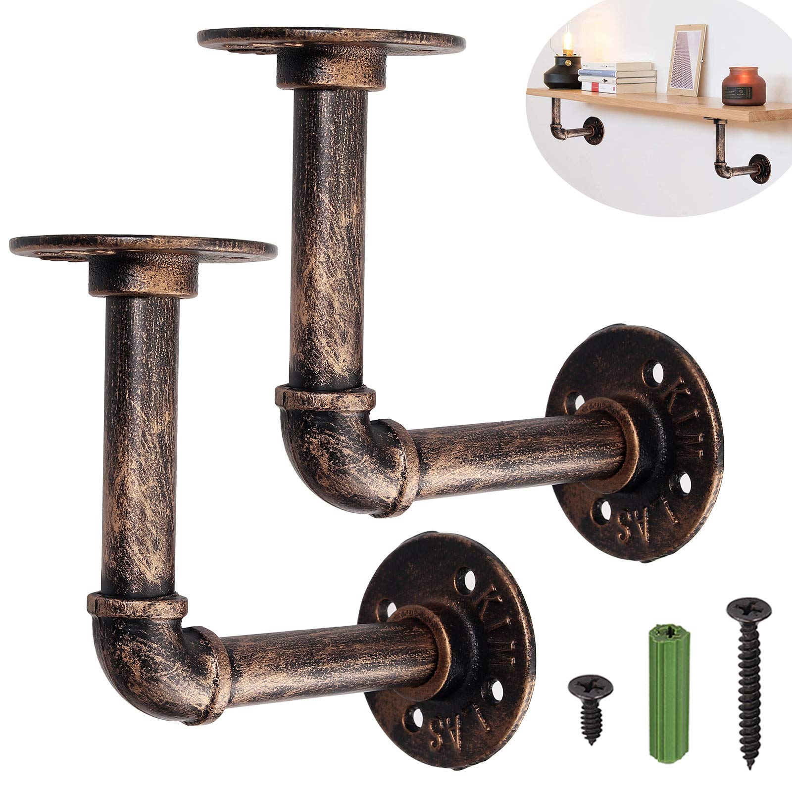 Tube Rack Pipe Shelf Brackets,Homgen 2Pcs Tube Rack Industrial Plumbing