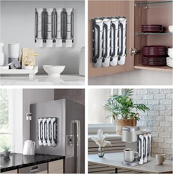 K Cup Holder for Keurig: Coffee Pod Holder for Counter Small Space, 2 Black | Space Saving K pod Storage Organizer, Kcup holders for Wall Mount, Perfect for Counters Small Space