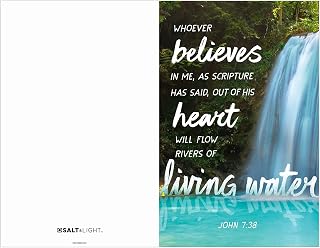 SALT & LIGHT John 7:38 Living Water Church Bulletins, 100 Count