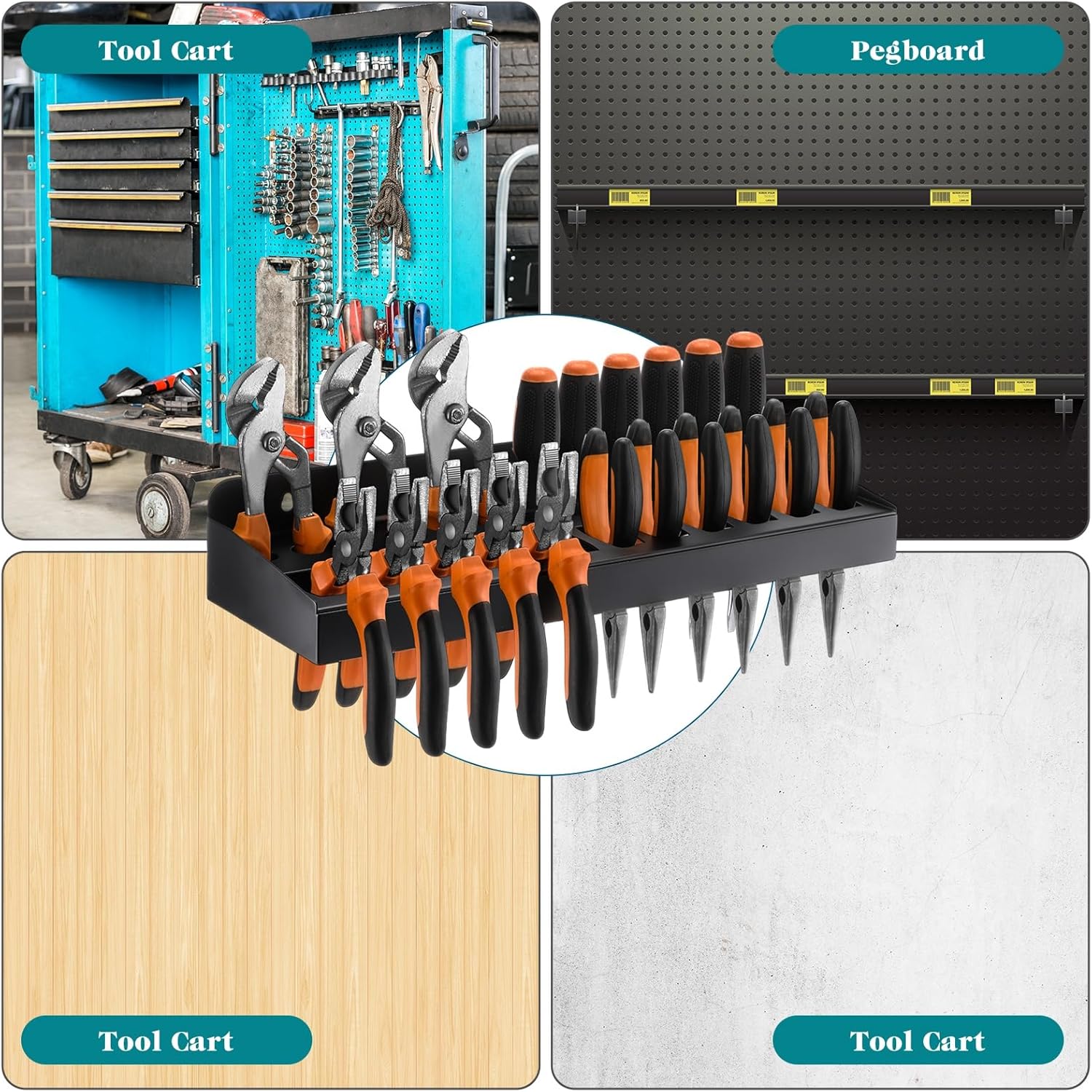 Pliers Holder Wall Mount Plier Storage Rack Heavy Duty Small Tool Organizer for Garage Workshop, Garage Wall Mount (Plier)