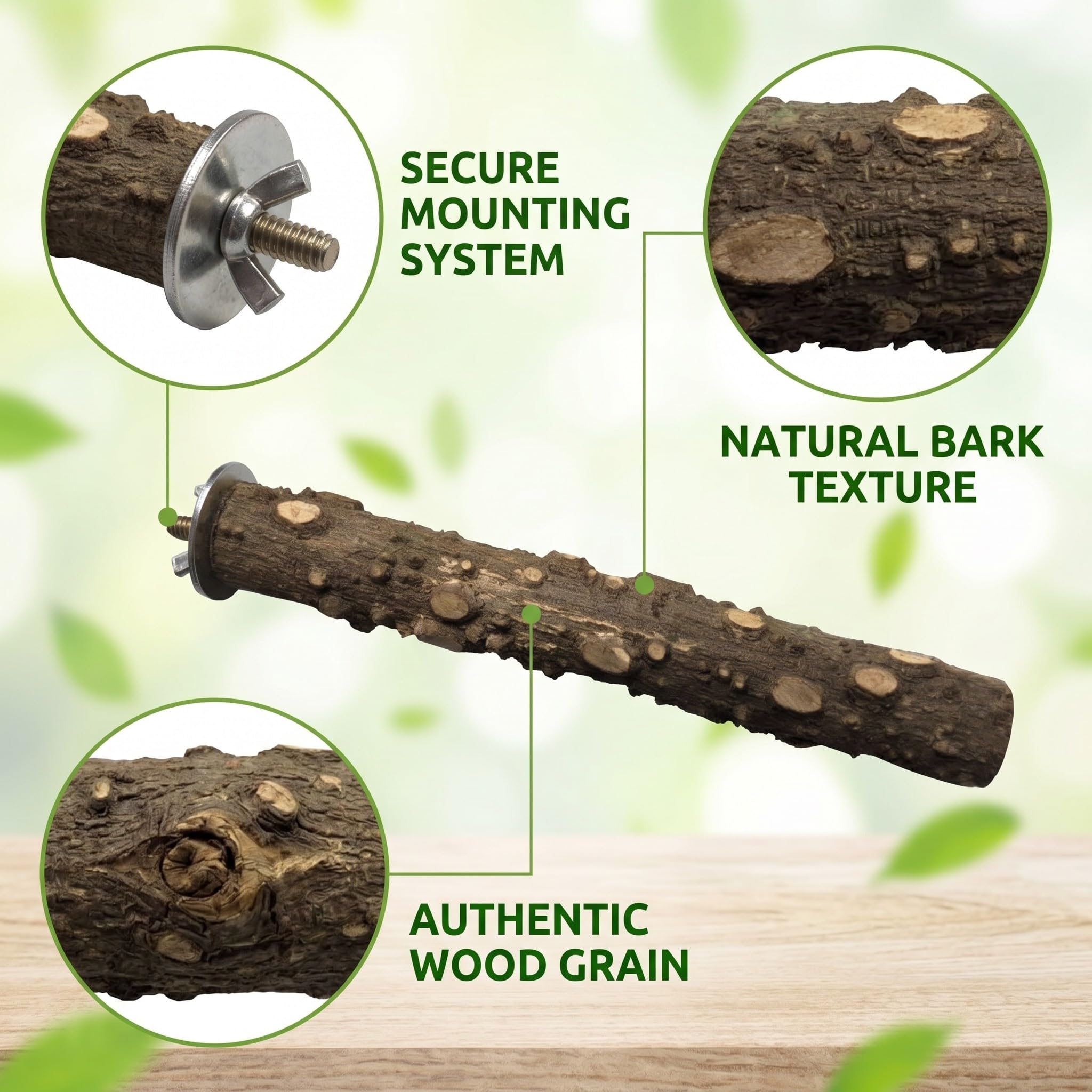 Trespolo Per Pappagalli, Posatoio Per Pappagalli, Gabbia Pappagalli, Giochi Per Pappagalli, 2 Pezzi Posatoi In Legno Naturale, 20cm, Supporto Per Arrampicata Per Parrocchetti