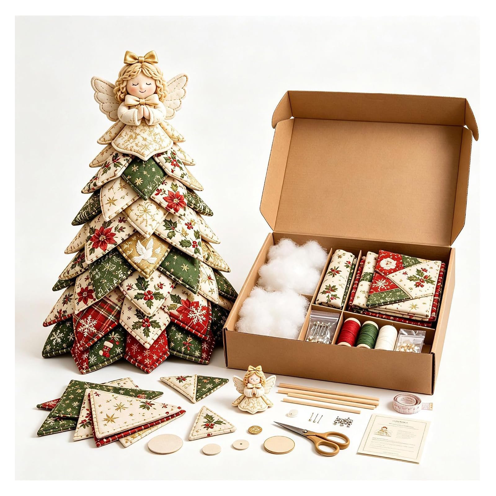 DIY Patchwork Christmas Tree Kit 3D Fabric Sewing Craft Set