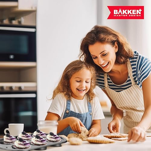 Miniatura 8 de Bakken Swiss - Juego de utensilios para hornear, 6 piezas, apilables, de lujo, antiadherentes, para cocina profesional y casera, acero al carbono,