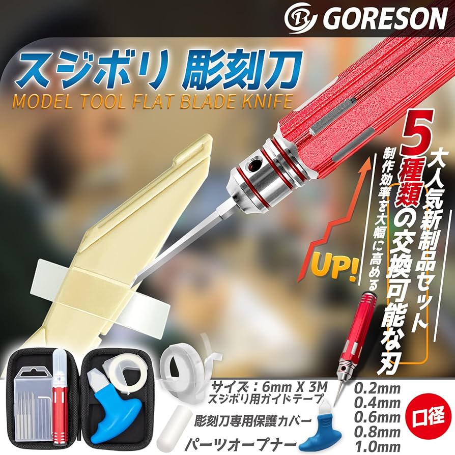 Amazon | Goreson スジボリ 彫刻刀 プラモデル対応スジボリ 彫刻