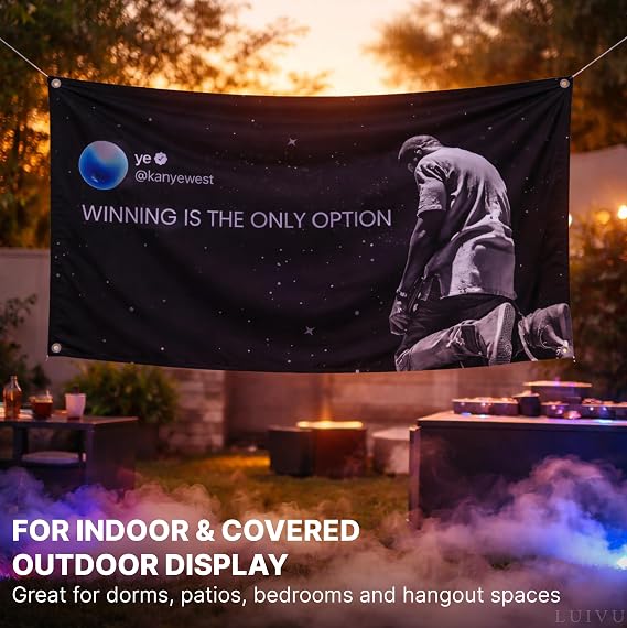 3x5 Ft Motivational Quote Flag Winning Is The Only Option Wall Banner with 4 Grommets Polyester Dorm Room Decor for Bedroom, Apartment, Office, Game Room and Man Cave