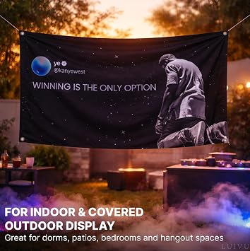 3x5 Ft Motivational Quote Flag Winning Is The Only Option Wall Banner with 4 Grommets Polyester Dorm Room Decor for Bedroom, Apartment, Office, Game Room and Man Cave