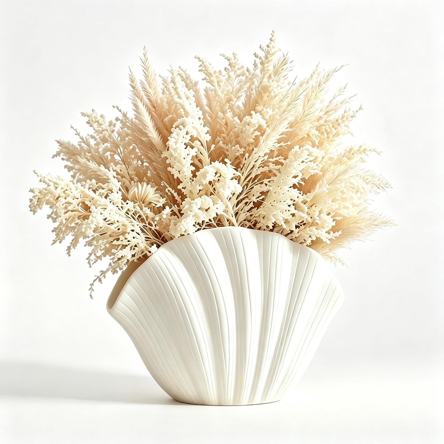 Shell Shape Vase Amazon.com: Modern Coastal Sea Shell Vase - White Ceramic Shell Shaped ...