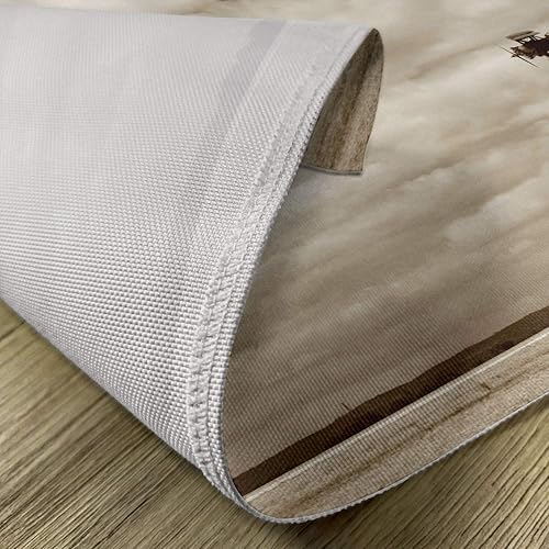 Miniatura 5 de Ambesonne Juego de 4 manteles individuales vintage de avión, diseño de cielo nublado dramático, aviación, sobrevuelo, composición obsoleta, manteles