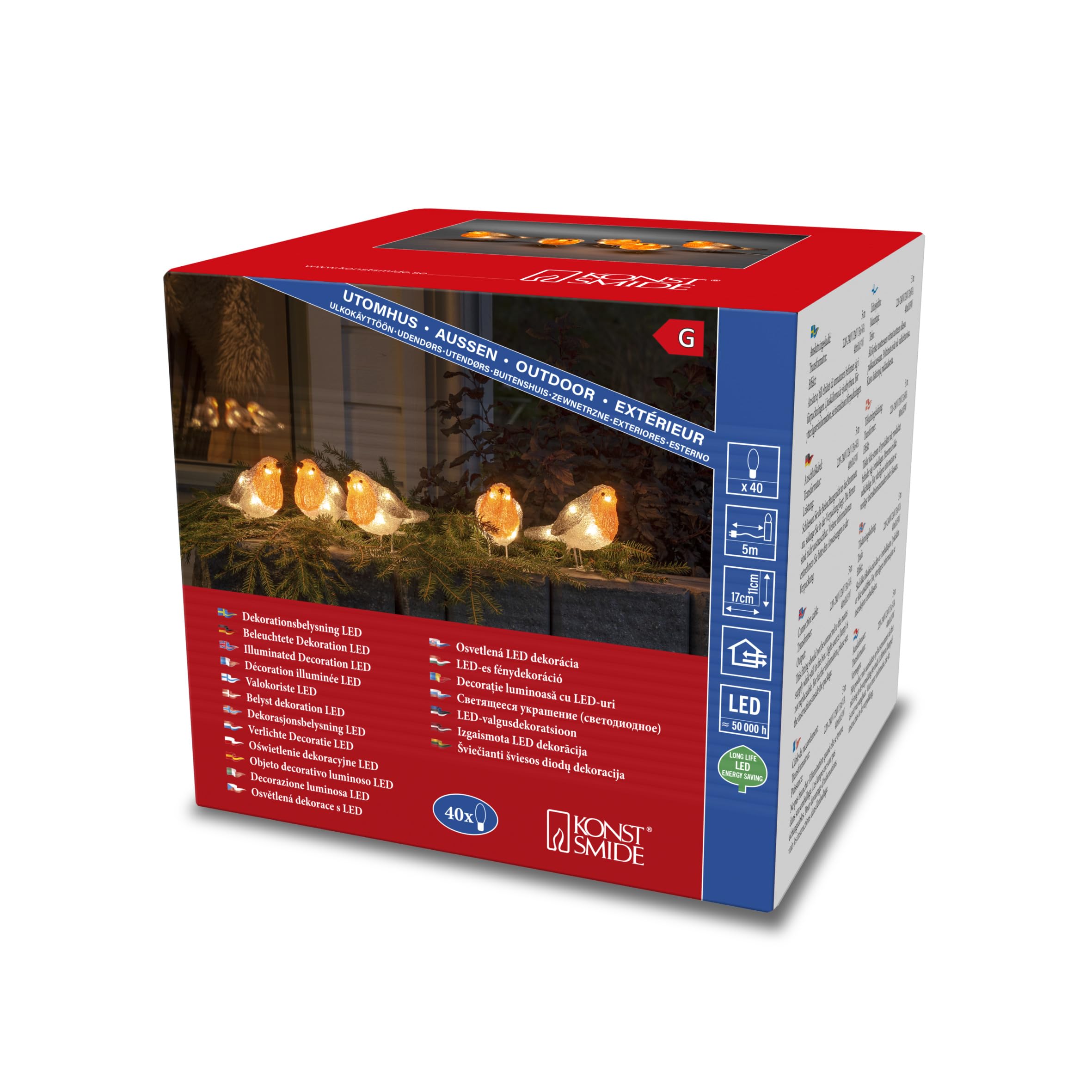 Konstside LED Acryl Hasen Set, Kunststoff, weiß, 5er
