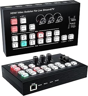 MICROWARE FHD 4 Channels HDMI Video switcher for Live Streaming Support HD Embedded Audio and External Analog Audio, Video Price In India