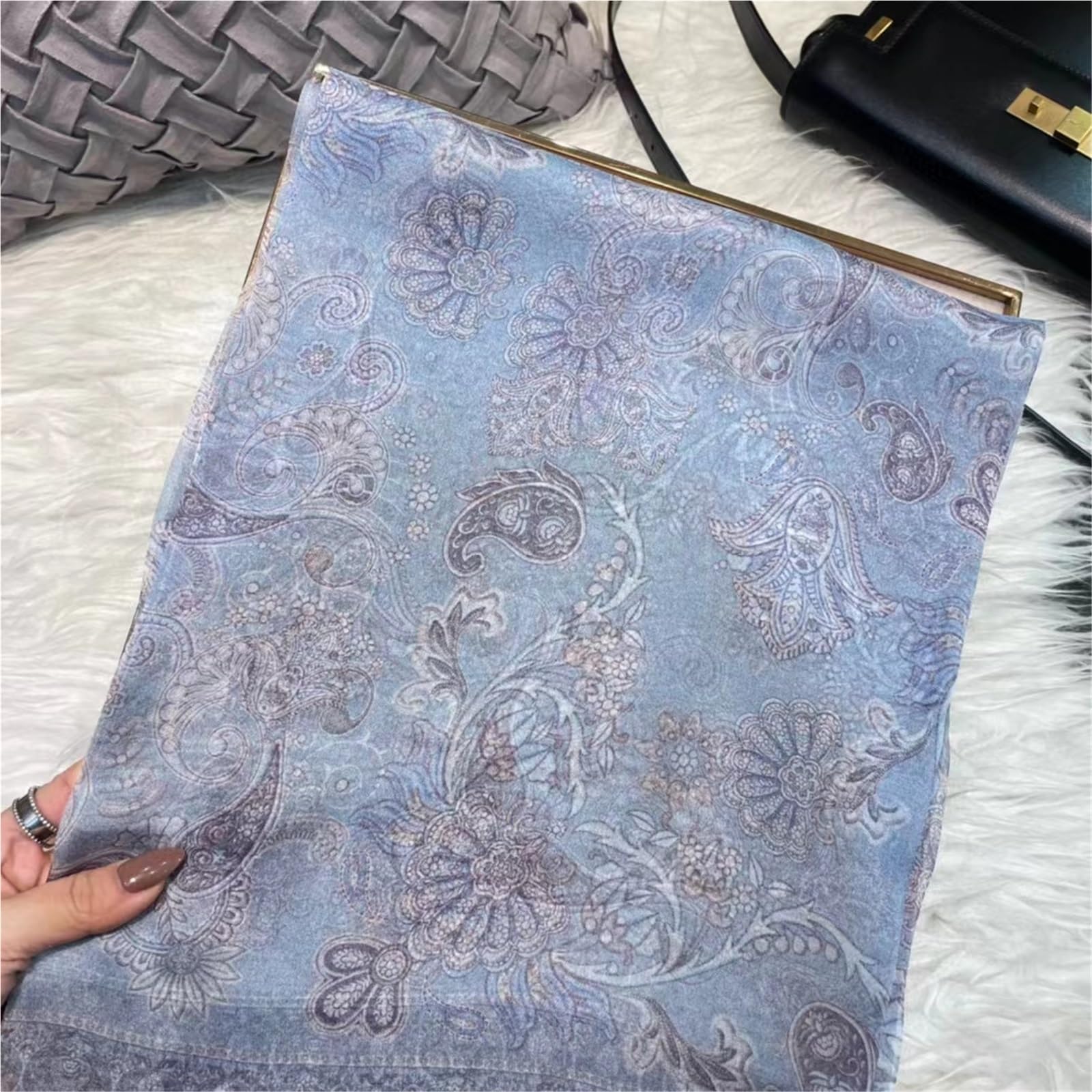 Primaverile Grande Leggera Sciarpa di seta Mantella Moda Donna Sciarpe lunghe Foulard chiffon design plaisley