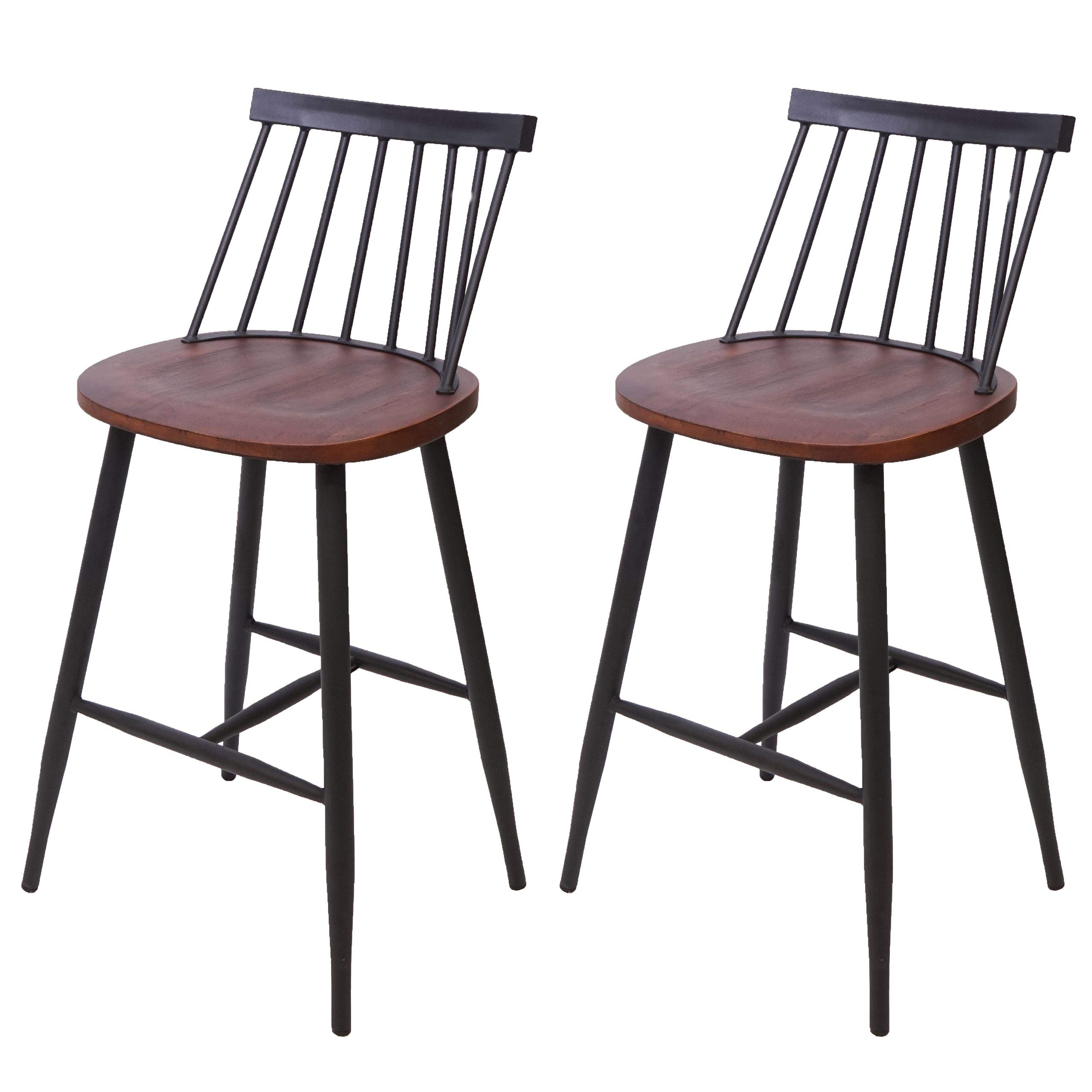 Mendler Banc HWC-H10b Design Industriel 120x35cm certifié Noir Marron