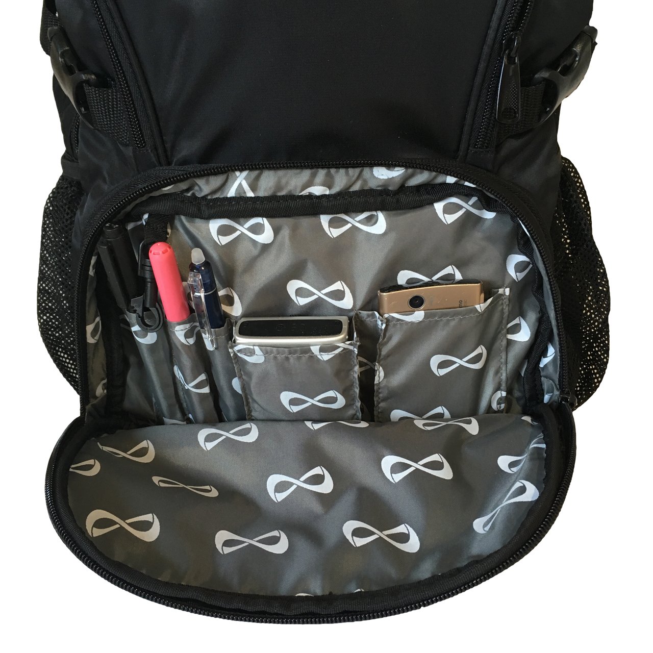 NFINITY リュック Nfinity バックパック スパークル ブラック×ホワイト｜チア用品