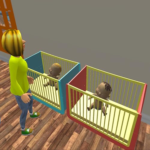 Jogo de simulador de vida familiar 3D para bebês gêmeos virtuais reais