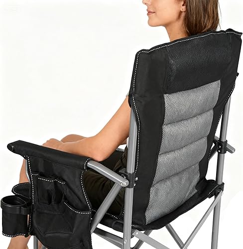 Miniatura 8 de Sillas plegables extra altas Stonehomy para adultos 330lbs, sillas director plegables de altura de barra portátiles para acampar al aire libre,