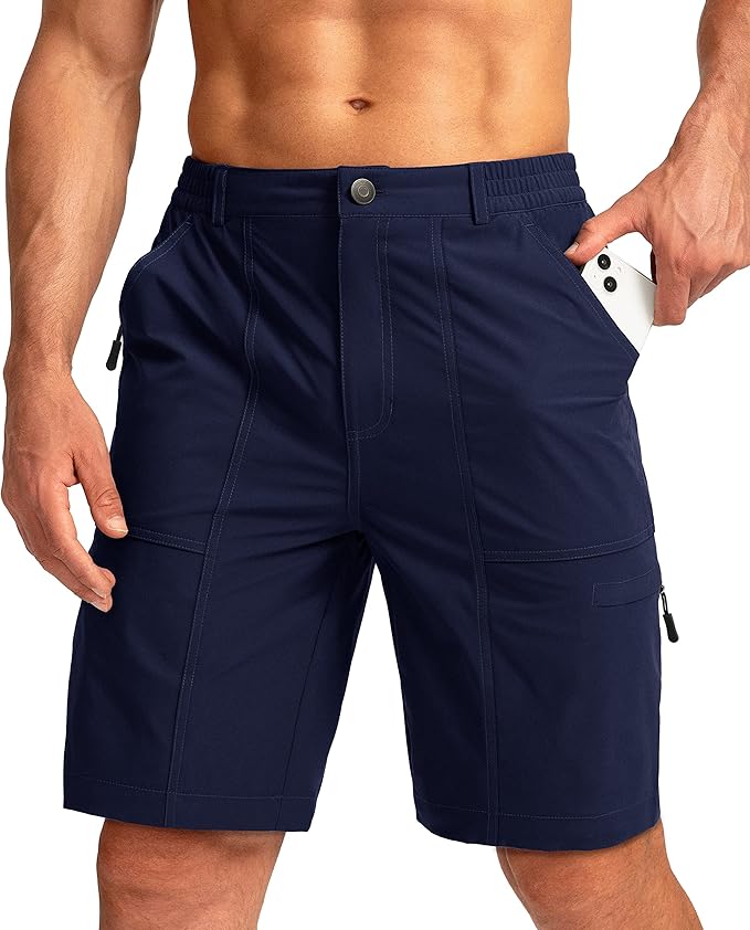 Viodia Men's Hiking Cargo Shorts with 6 Pockets Quick Dry Lightweight Stretch Shorts for Men Outdoor Fishing Golf Shorts