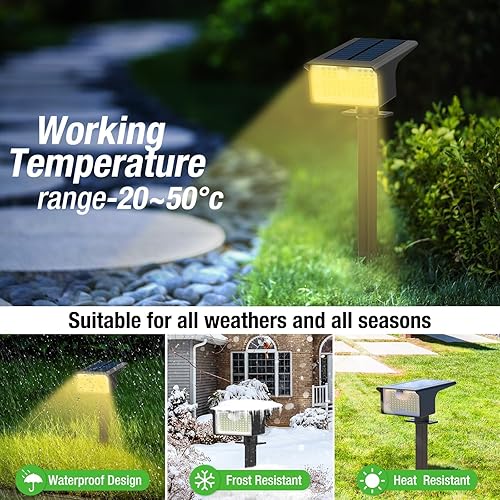 Miniatura 7 de nipify Focos solares con sensor de movimiento para exteriores, 6 unidades62 LED3 modos de sensor de movimiento, luces para exteriores, focos solares