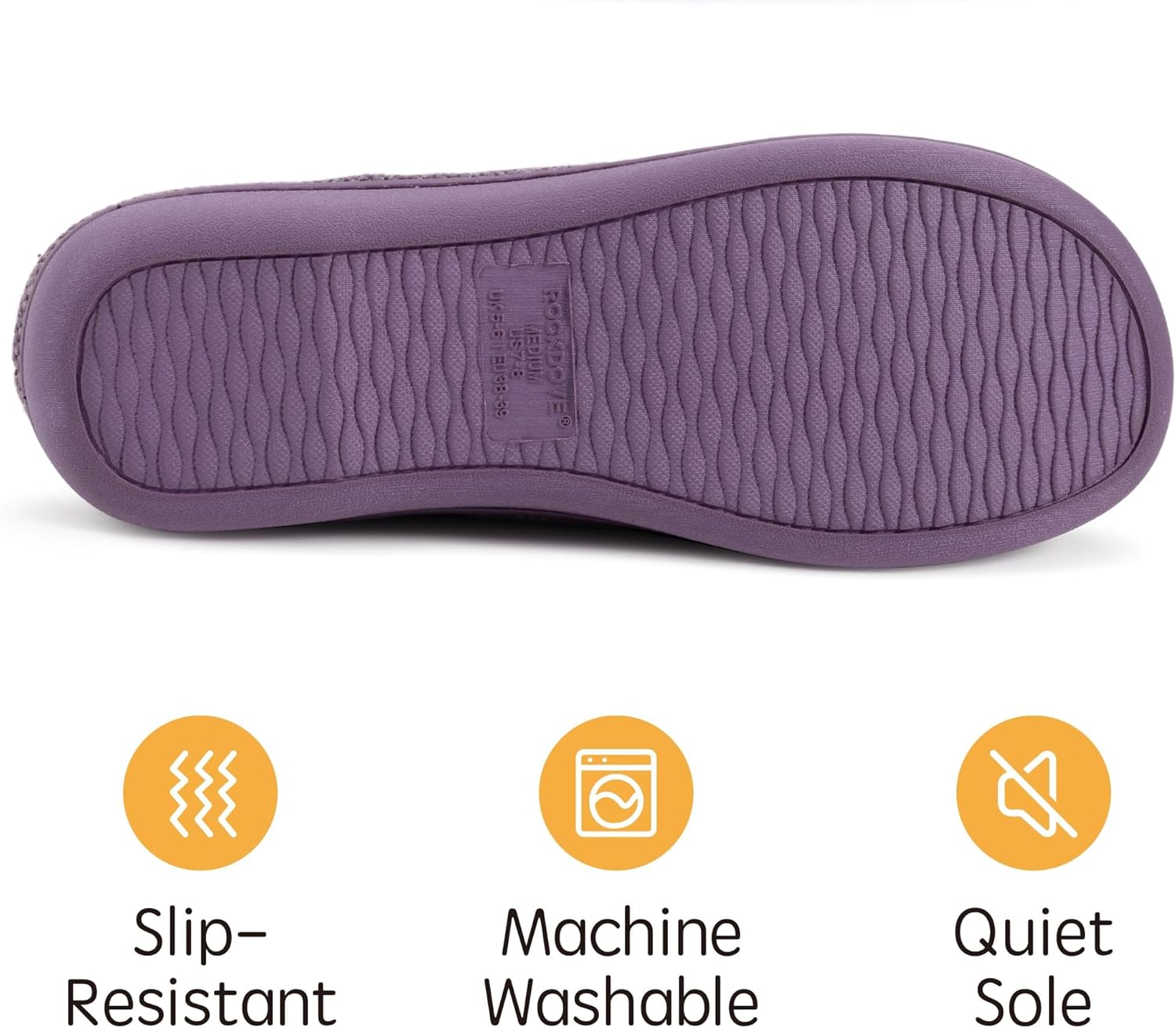 RockDove Womens Birdseye Knit Memory Foam Slippers Two Tone Slip On Open Back Breathable Waffle Upper Non Slip Rubber Sole Gift Idea - Image 5