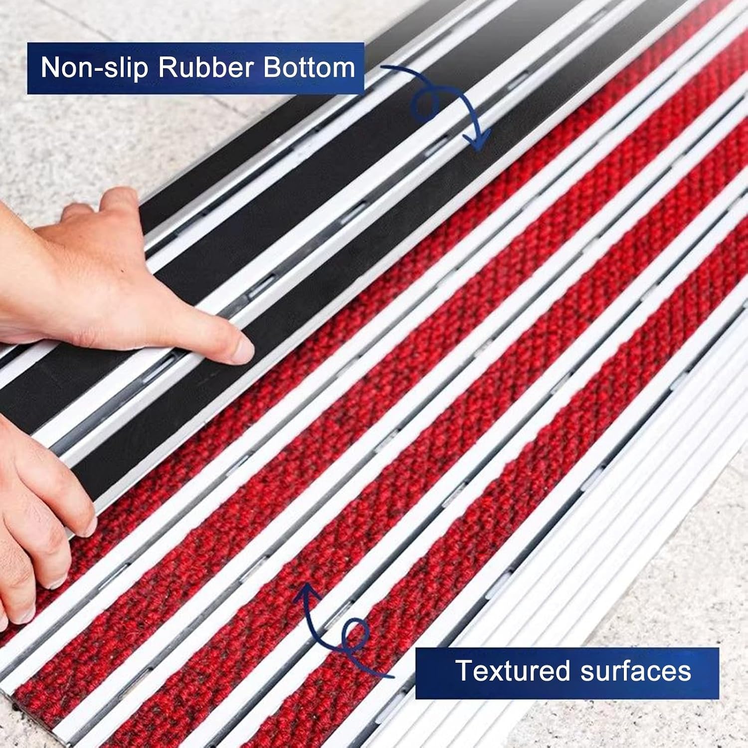 Non-Slip Outdoor Doormat for High Traffic Areas - 2 to 8 Ft Commercial Floor Mat for Double Doors,1pcs(Gray,2.5x5ft/76x152cm)