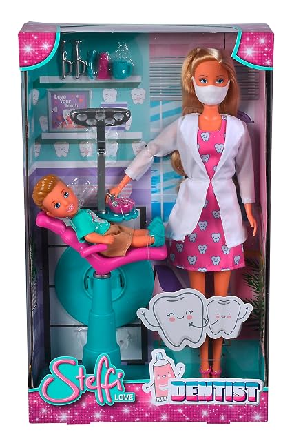 Foto 2 de 4 de Simba Toys - Muñeca Steffi Love Dentista y Timmy como Paciente, con Silla y Accesorios dentales, 12 cm y 29…