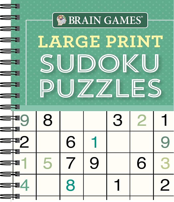 Juegos mentales: rompecabezas de sudoku con letra grande (verde)
