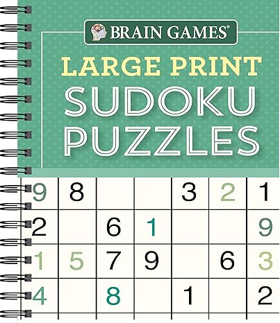 Brain Games - Large Print Sudoku Puzzles (Green)