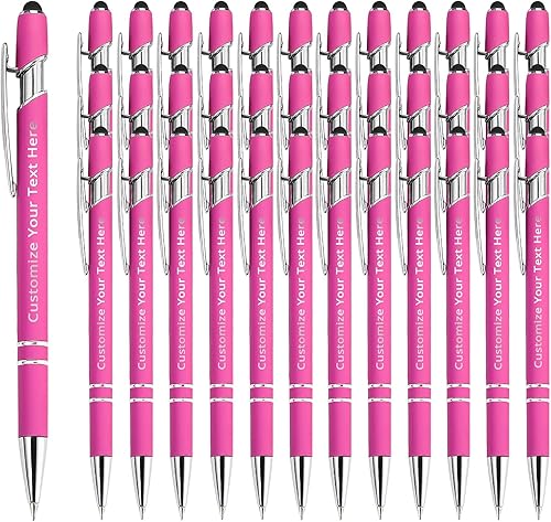 Vista 109 de Aolun Bolígrafo personalizado, bolígrafo grabado personalizado con lápiz capacitivo, metal suave al tacto, introduce el nombre, logotipo o mensaje