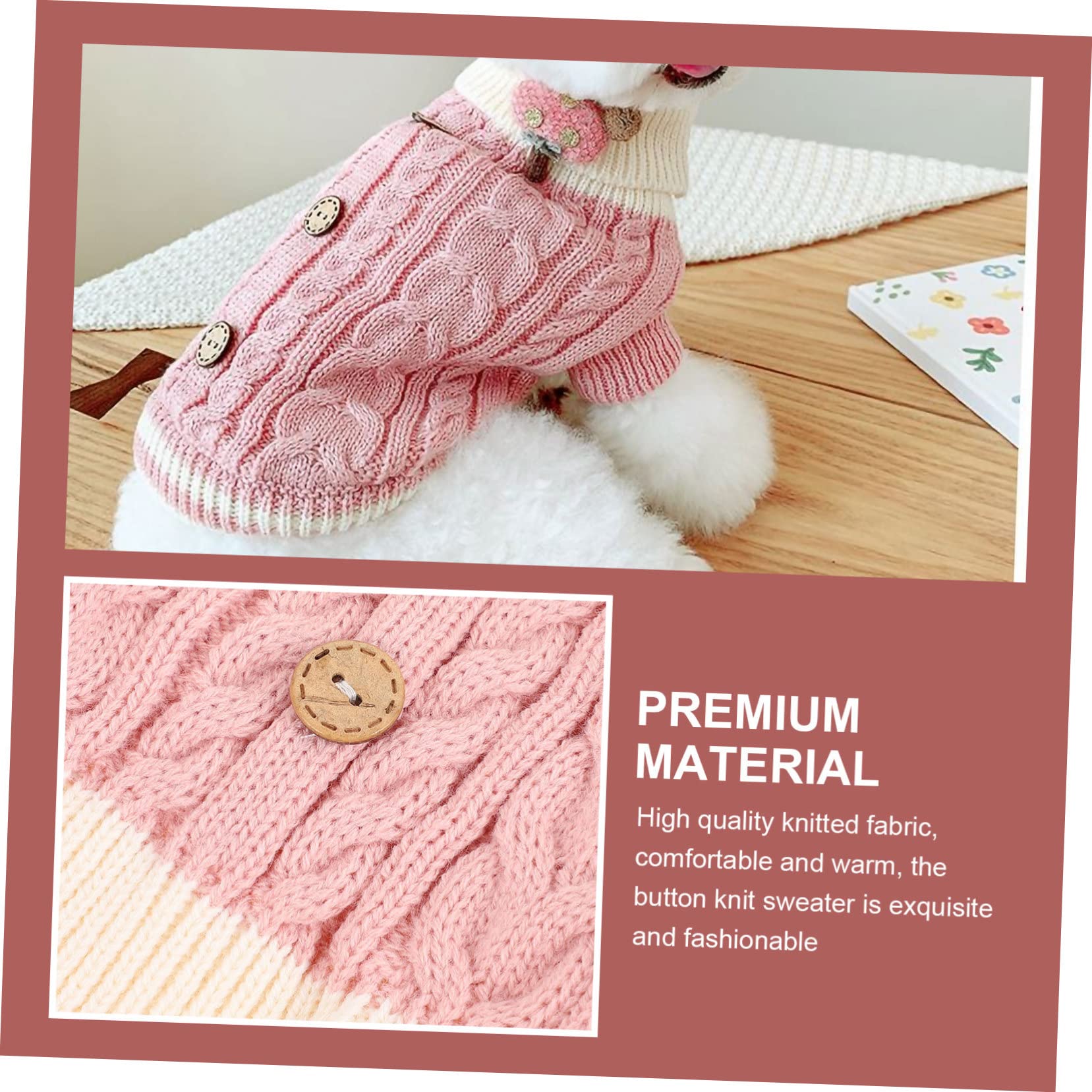Toddmomy 3pièces Pull Chien Douillet pour -Hiver Vêtement pour Chiens Coton Épais Et Confortable Costume pour avec Manches Couleur Rose XS