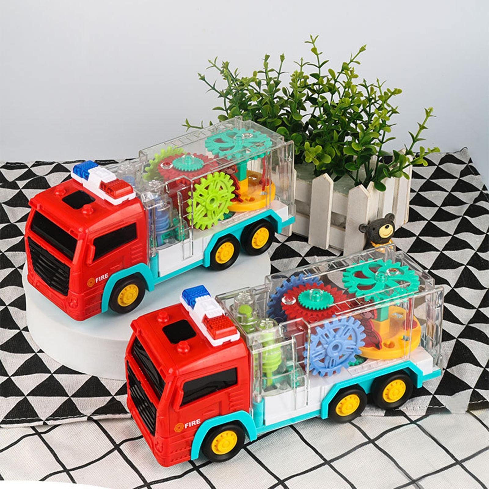 Amazon.co.jp: shopparadise 消防車 おもちゃ 透明 レッカー車