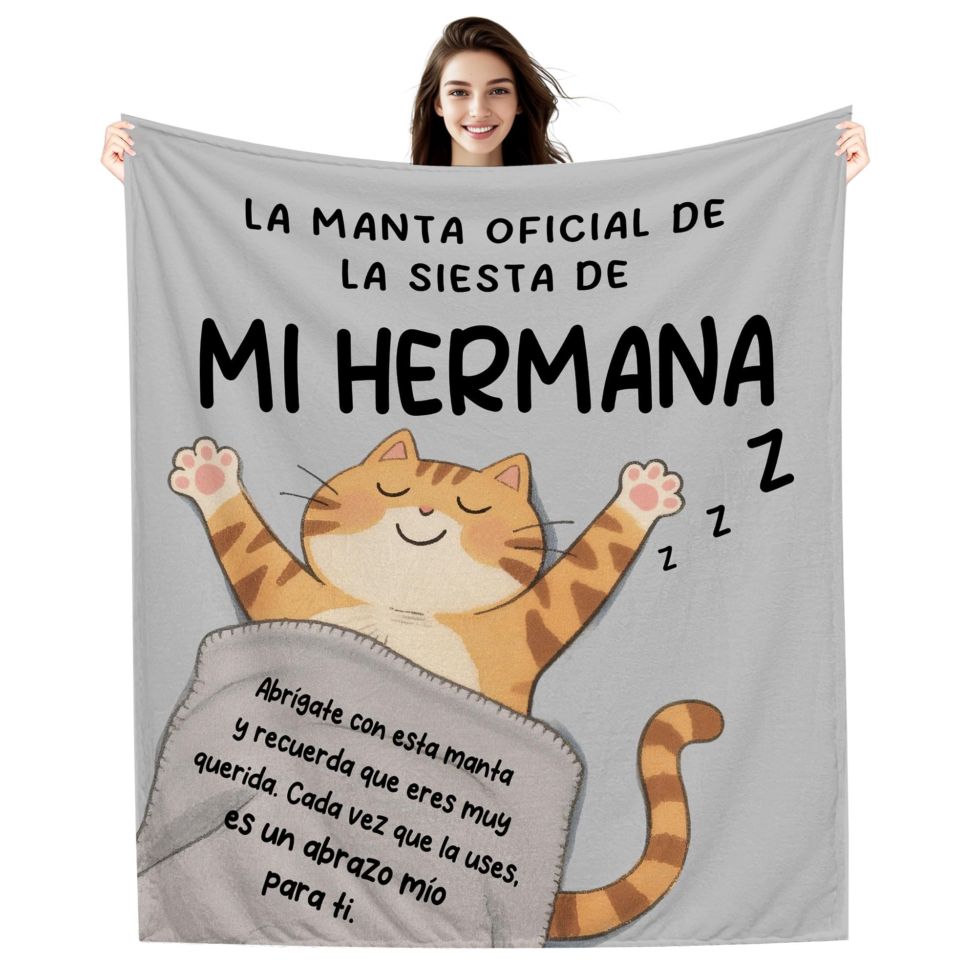 Amorea La Manta Oficial de la Siesta de mi Hermana Manta Divertida con Dibujos Animados para Hermana Cumpleaños Graduación