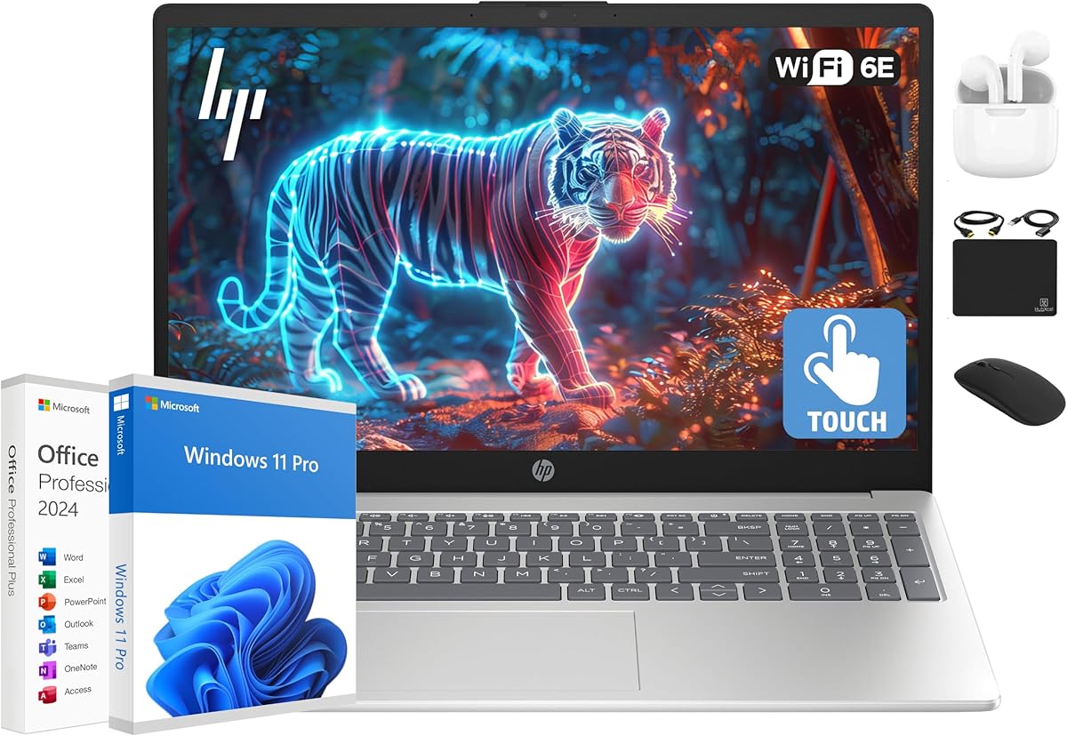 HP Flagship 15.6" HD Touchscreen Laptop Computer, 6-Core Intel i3 Processor, 64GB RAM, 2.5TB Storage (2TB SSD + 500GB Ext), Wi-Fi, Long Battery, HubxcelAccessory, Lifetime Office 2024, Win 11 Pro : Electronics
