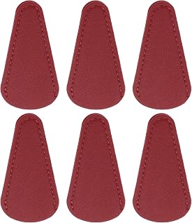 sourcing map 10 fundas para tijeras, 7,4 x 3,8 cm, de piel sintética, portátil, para recortar cejas, protección de herramientas de belleza, color rojo oscuro