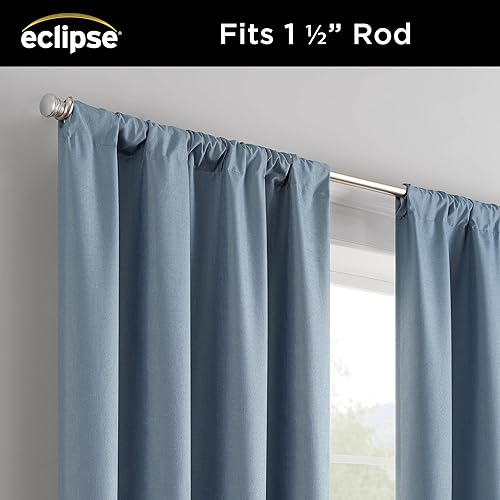 Vista 36 de ECLIPSE, Kendall - Cortinas blackout térmicas modernas con bolsillo para cortinero, cortinas para ventana de habitación o sala (1 panel), 42x84