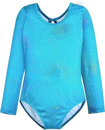 HOZIY Leotards for Girls Ballet Gymnastics Sleeveless Long Sleeve Colorful Sparkles Aqua Blue Pink Purple Solid