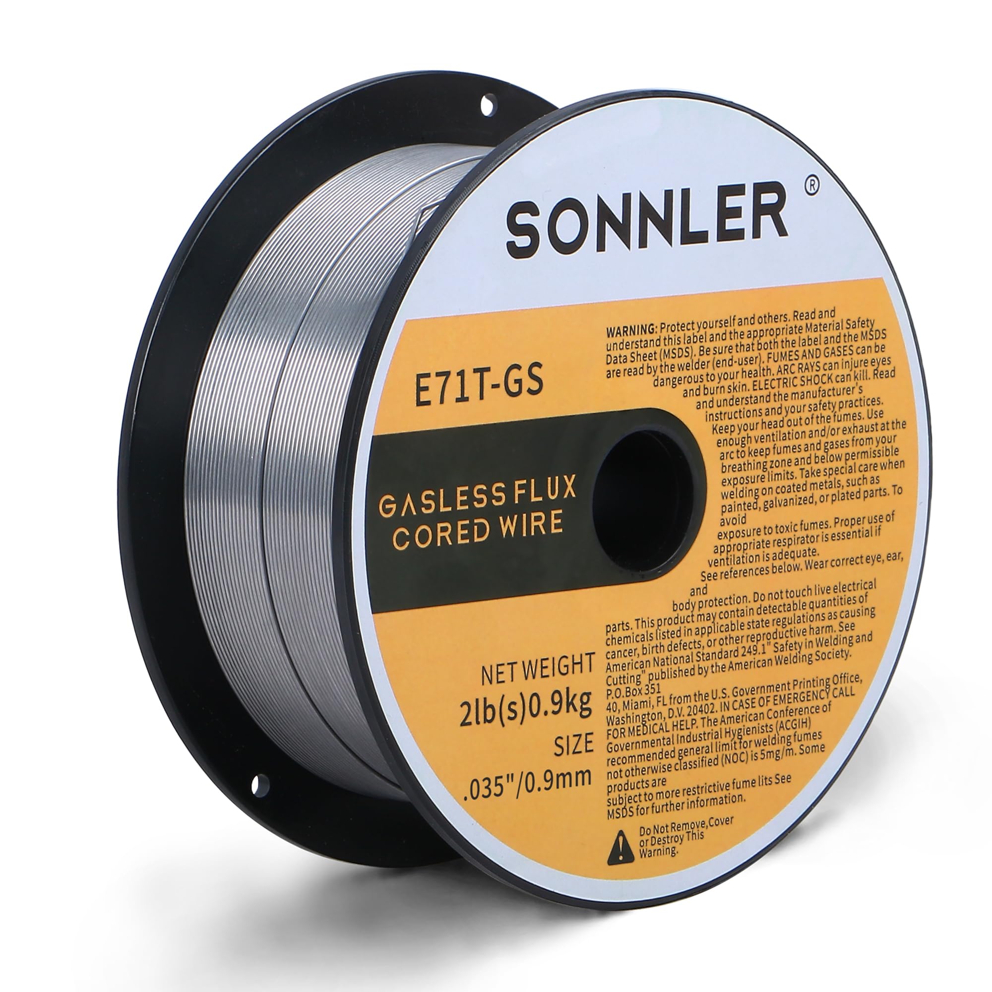 0.035 flux core welding wire, 2Lbs E71T-GS Low Splatter gasless Carbon Steel Mig Welding Wire Compatible With HF Fourney Harbor Welder(1 PACK)