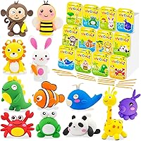 LanMa 12-Pack Air Dry Clay Kit for Kids - Ultra Soft Animal Modeling Clay with Tools, Instructions & Gift Box, Mess-Free Crafts