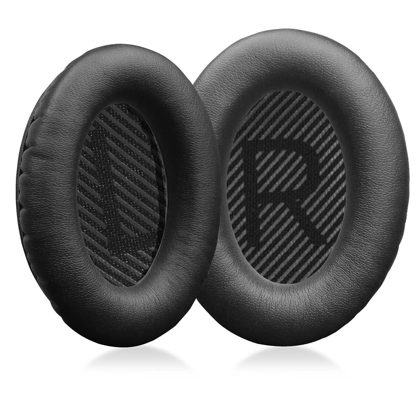 MOLGRIA Ear Pads Cushion, Replacement Protein Leather Earpads for Bose Quiet Comfort QC 35 II QC35 QC35ii QC15 QC25 QC2 AE2 SoundLink SoundTrue Headphones(Leather Black)