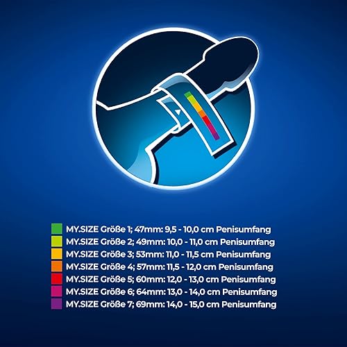 Miniatura 5 de Paquete de prueba de preservativos My.Size. Cada paquete de prueba contiene 3 x 3 unidades. de los condones 60, 64, 2.717in (9 condones en total)