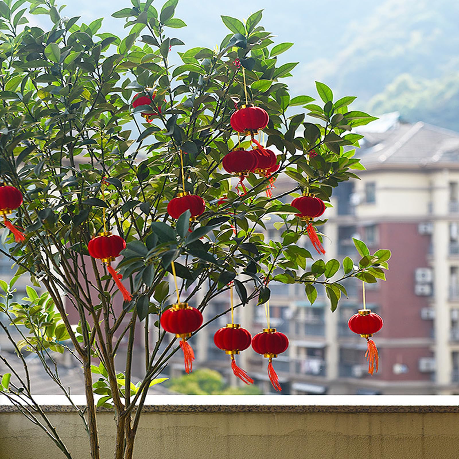 30 PCS Mini Lanterne Cinesi Rosse, Lanterne Rosse Cinesi Decorazioni, Decorazione Tradizionale da Appendere per Capodanno, Festa di Primavera, Matrimoni e Feste