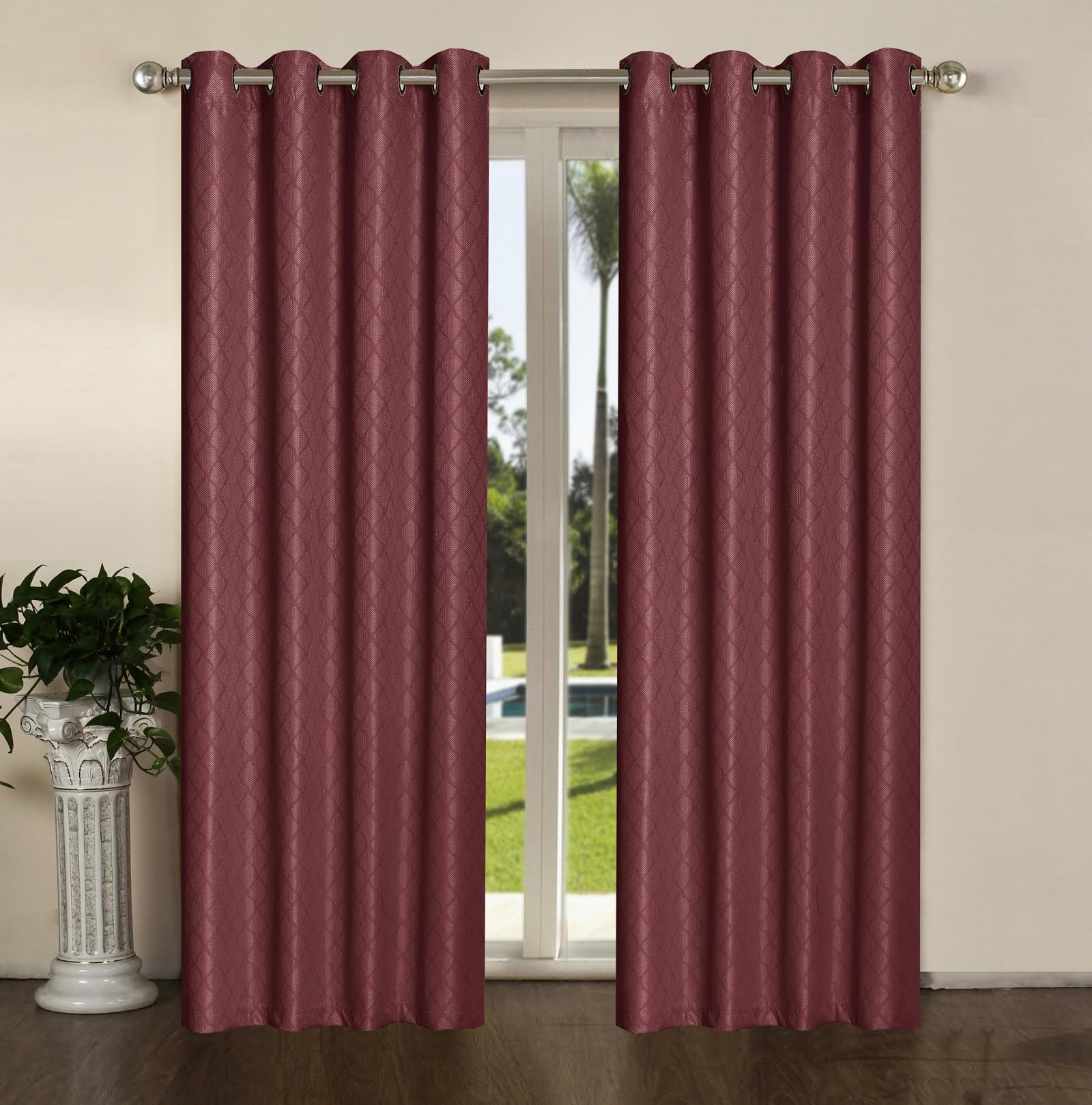 SALLY TEXTILES Karen Panel, Burgundy
