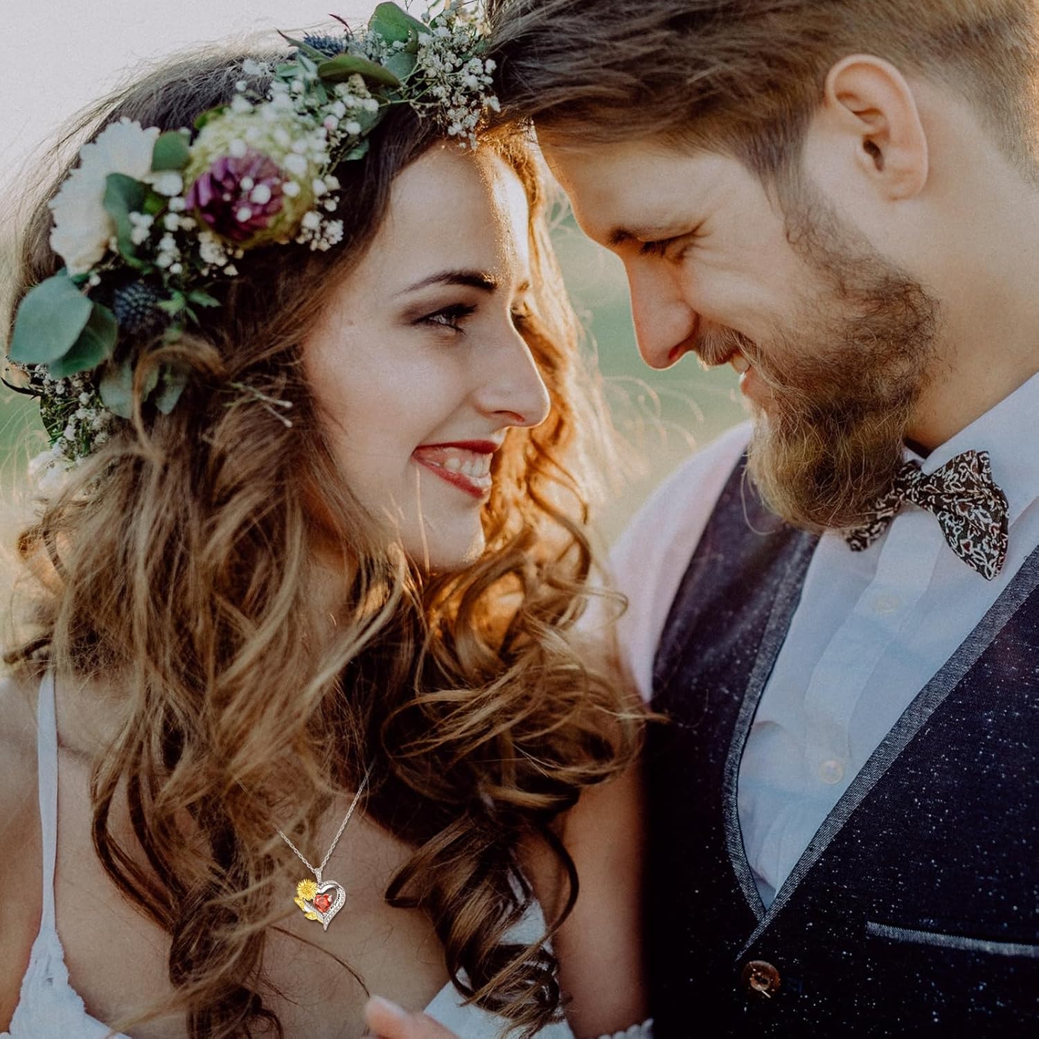 AENEAS Sunflower Necklaces for Women Sterling Silver You Are My Sunshine Necklace Sunflower Birthday Love Heart Mother's Day Gifts for Birthday Mothers Day Christmas Anniversary - Image 4