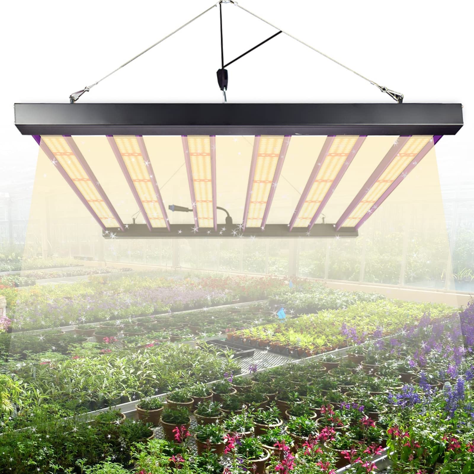 Lampes de Culture LED 480 W, Lampe de Croissance pour Plantes d'intérieur à Spectre Complet avec LED IR Couverture de 15 x 15 Pieds pour Plantes d'intérieur Hydroponique Serre Veg Bloom AC100-277 V